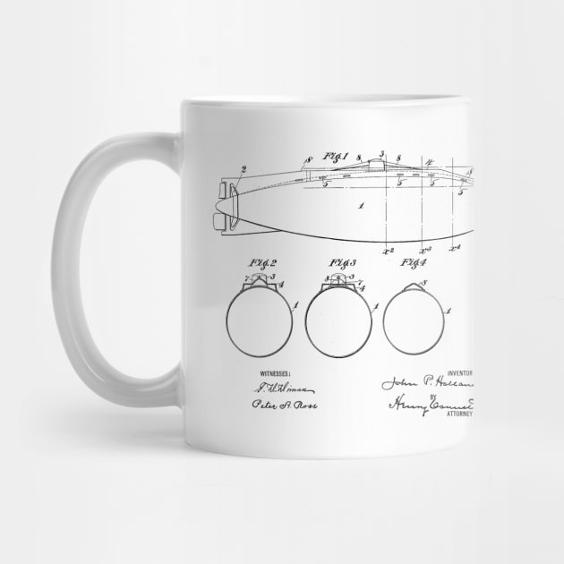 Submarine Boat Vintage Patent Drawing by TheYoungDesigns